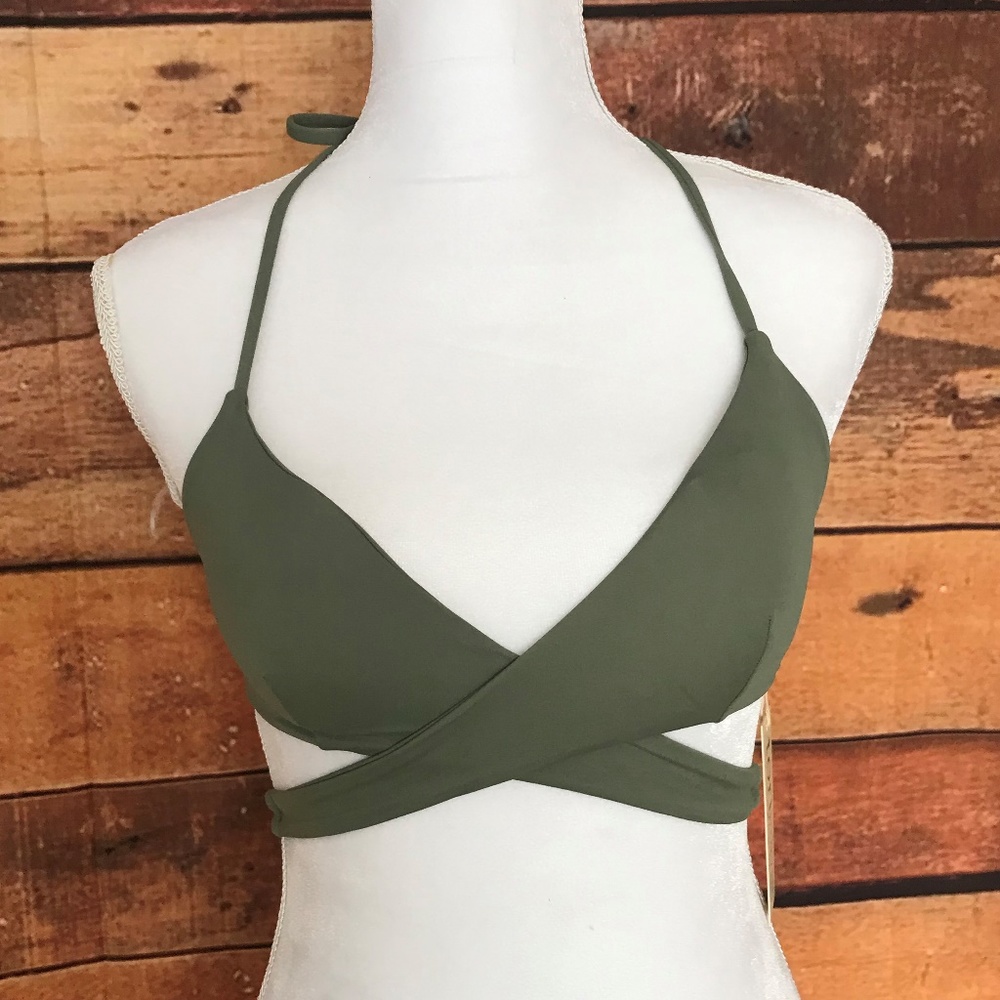 Tori Praver faded army wrap bikini top NWT!